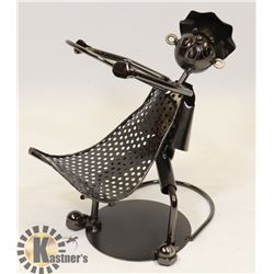 METAL WINE BOTTLE HOLDER CRAZY CHEF