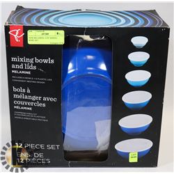 NEW MELAMINE 12 PC MIXING BOWL SET