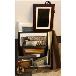 BOX FULL OF PICTURE FRAMES (VARIOUS SIZES)