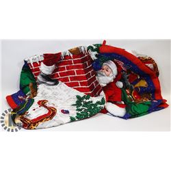 PAIR OF XL QUILTED SANTA STOCKINGS