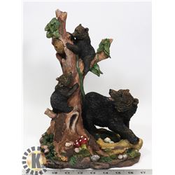 NEW MAMA BEAR WITH CUBS IN TREE STATUE