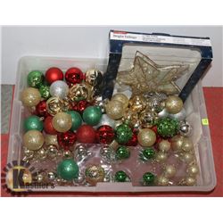 CLEAR BIN FULL OF SHATTER-PROOF TREE