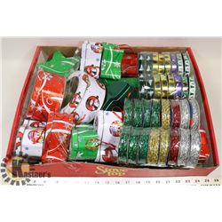 CHRISTMAS PRINTED FOIL RIBBON,FLEX TIE AND TIN BOX