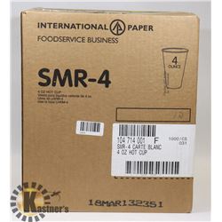 CASE OF 1000,4OZ HOT OR COLD CUPS