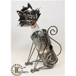 METAL WINE BOTTLE HOLDER,CAT,NEW