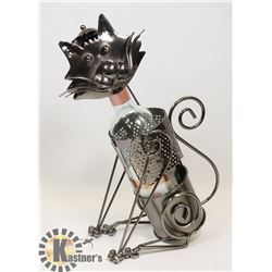 METAL WINE BOTTLE HOLDER,CAT,NEW