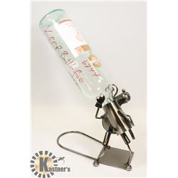 METAL WINE BOTTLE HOLDER,REINDEER,NEW