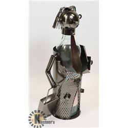 METAL WINE BOTTLE HOLDER,TRAVELER,NEW