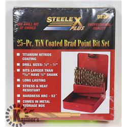 NEW 25 PC TITANIUM DRILL BITS WITH