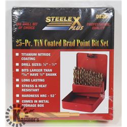 NEW 25 PC TITANIUM DRILL BITS WITH