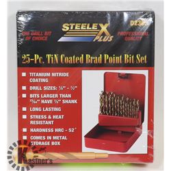 NEW 25 PC TITANIUM DRILL BITS WITH