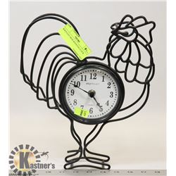 WROUGHT IRON ROOSTER CLOCK