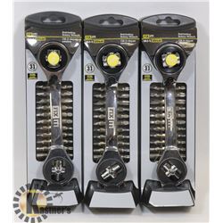 31 PIECE RATCHETING ROTARY WRENCH