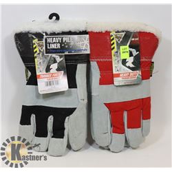 2X PAIR OF WINTER WORK GLOVES