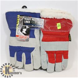 2X PAIR OF WINTER WORK GLOVES