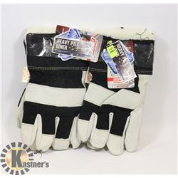 2X PAIR OF WINTER WORK GLOVES