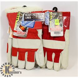2X PAIR OF WINTER WORK GLOVES