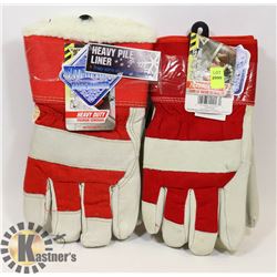 2X PAIR OF WINTER WORK GLOVES