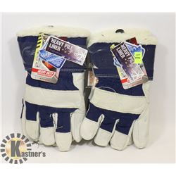 2X PAIR OF WINTER WORK GLOVES