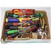 Image 1 : BOX OF HAND TOOLS INCL OLFA SCISSORS.