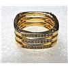 Image 2 : 14)  YELLOW GOLD FILLED TRIPLE RING WITH
