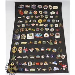 SHEET OF 140+ PINS INCL OLYMPICS, SPECIAL EVENTS,