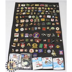 SHEET OF 140+ PINS INCL OLYMPICS, SPECIAL EVENTS,