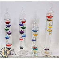 4 GALILEO THERMOMETERS.