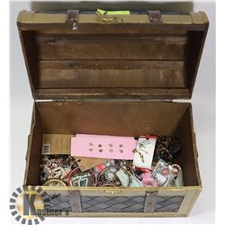 TREASURE BOX 9"X15"X10.5" WITH JEWELLERY.