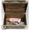 Image 1 : TREASURE BOX 9"X15"X10.5" WITH JEWELLERY.