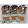 3 PAIRS OF WINTER LEATHER WORK GLOVES