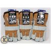3 PAIRS OF WINTER LEATHER WORK GLOVES