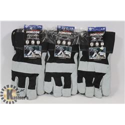 3 PAIRS OF WINTER WORK GLOVES