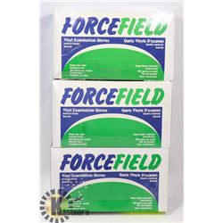 3X CASES OF VINYL EXAMINATION GLOVES - SIZE L