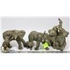 LOT OF 3 ASSORTED ELEPHANT STATUES