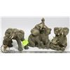 LOT OF 3 ASSORTED ELEPHANT STATUES