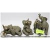 LOT OF 3 ASSORTED ELEPHANT STATUES