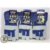 3X PAIR OF WINTER LEATHER WORK GLOVES