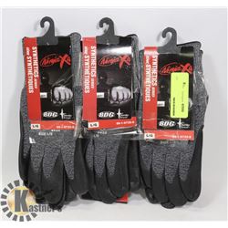 3X PAIR OF WINTER WORK GLOVES - SIZE L