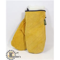 SINGLE PAIR OF WINTER LEATHER WORK MITS