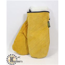SINGLE PAIR OF WINTER LEATHER WORK MITS