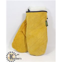 SINGLE PAIR OF WINTER LEATHER WORK MITS