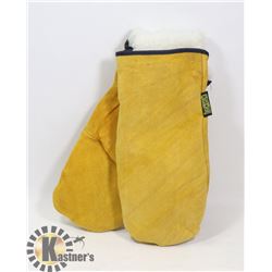 SINGLE PAIR OF WINTER LEATHER WORK MITS