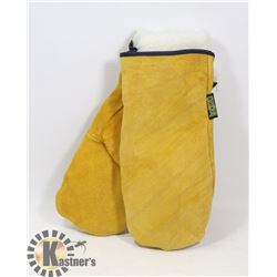 SINGLE PAIR OF WINTER LEATHER WORK MITS
