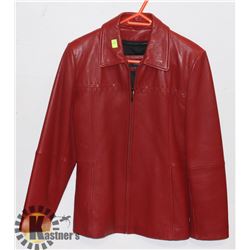 RED LEATHER JACKET - SIZE M