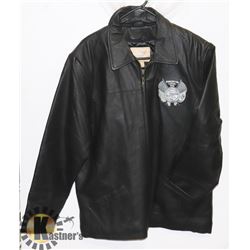 CITY OF EDMONTON 2XL LEATHER COAT AND PORTRAIT OF