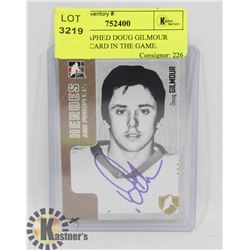 AUTOGRAPHED DOUG GILMOUR HOCKEY CARD IN THE GAME.