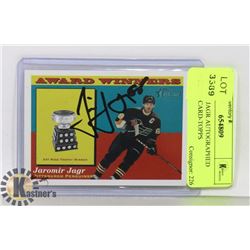 JAROMIR JAGR AUTOGRAPHED HOCKEY CARD-TOPPS