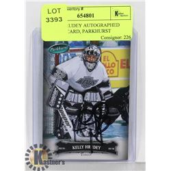 KELLY HRUDEY AUTOGRAPHED HOCKEY CARD, PARKHURST