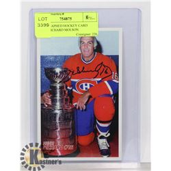 AUTOGRAPHED HOCKEY CARD HENRI RICHARD MOLSON